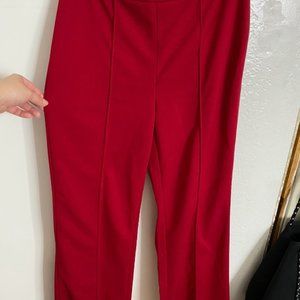 Red flare pants